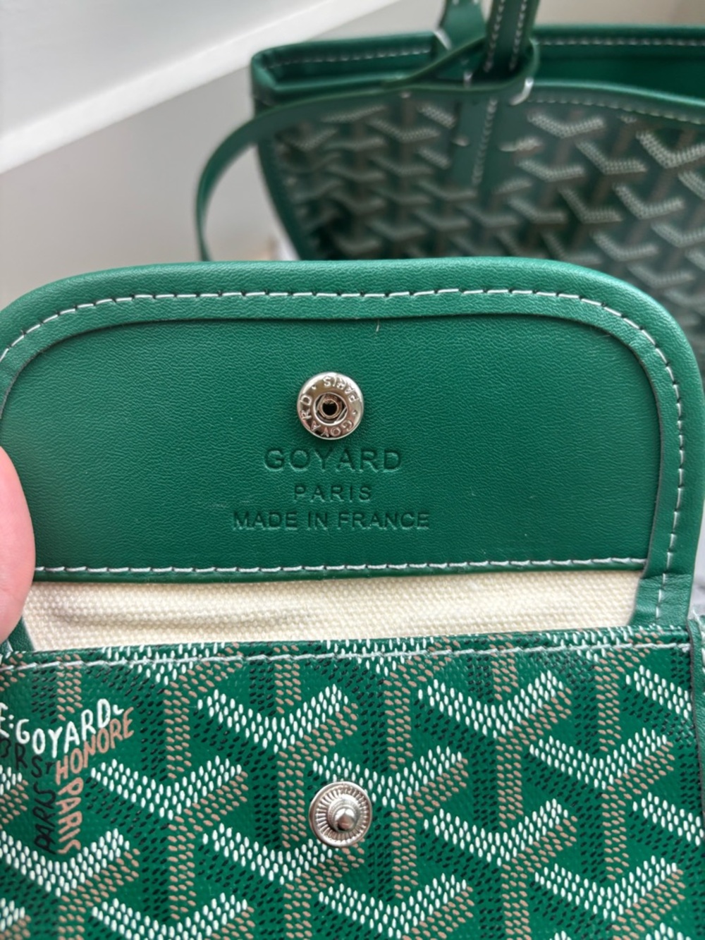 Designer Green Saint Louis Mini Tote in Forest Green - Picture 6 of 9